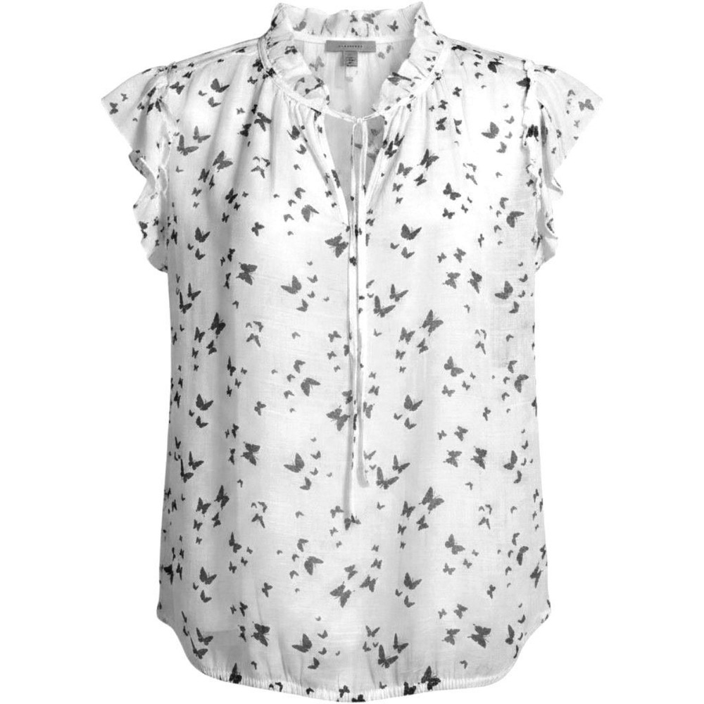 Blousology Womens Butterfly Print Blouse‎ V-Neck Flutter Sleeve Romantic Size 2X